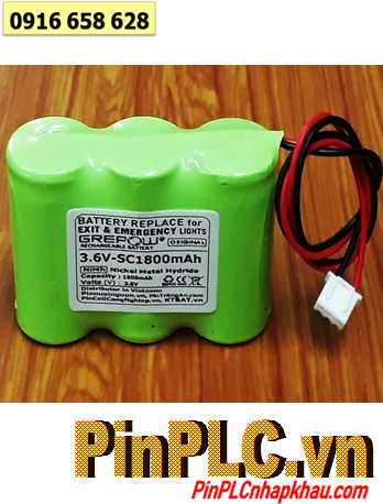 Pin đèn Exit thoát hiểm 3.6v-SC1800mAh, Pin đèn sự cố khẩn cấp 3.6v SC1800mAh, Pin Sạc 3.6v SC1800mAh